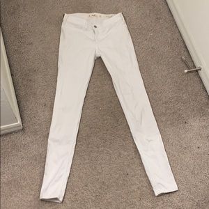 White skinny Hollister jeans.